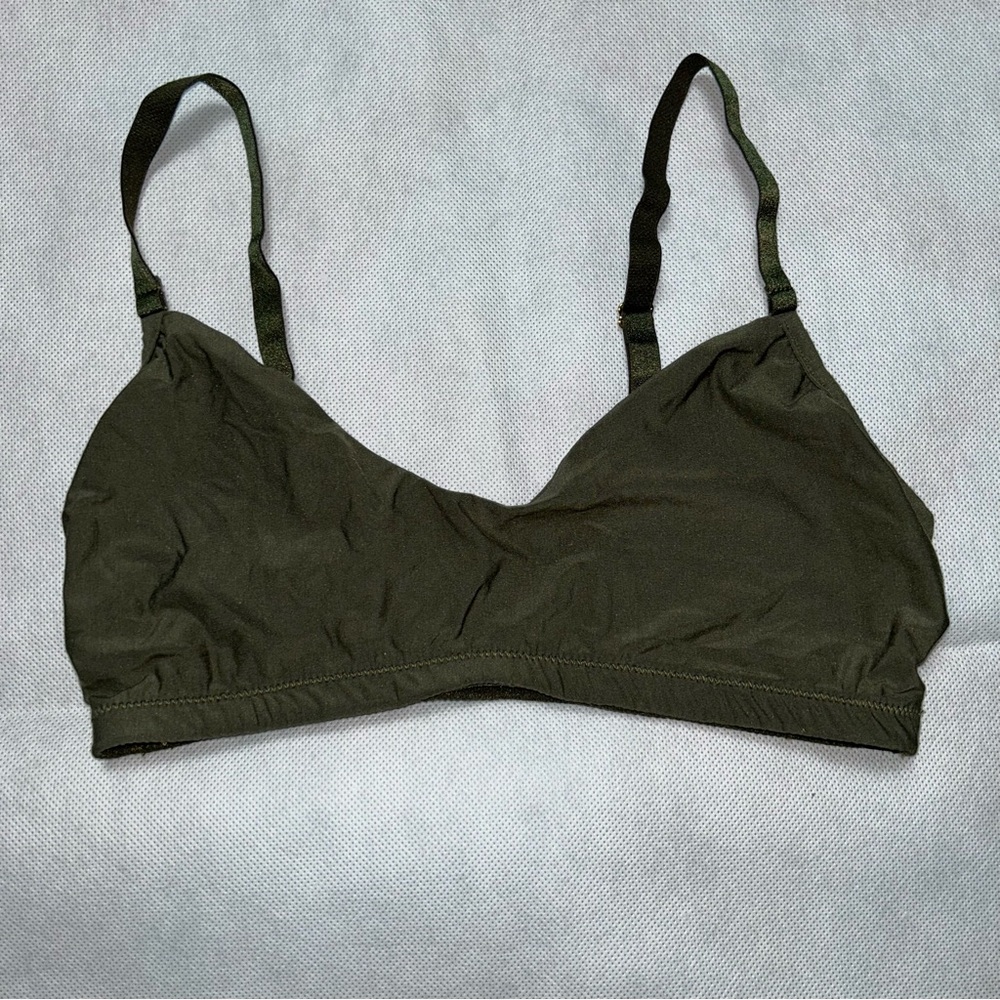 Commando olive green dual layered bralette NWOT size XS